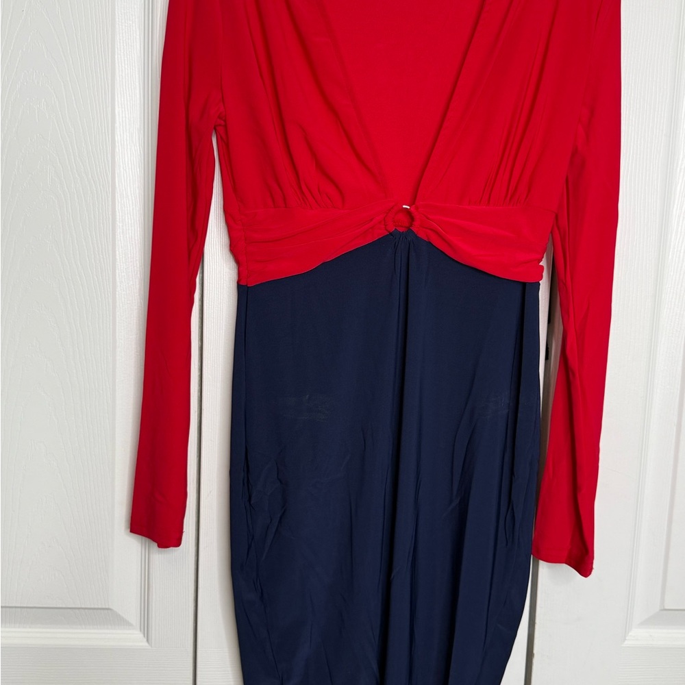 VENUS Vibrant Red & Blue Dress Size Small - Picture 7 of 8